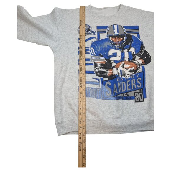 Vintage 90s Barry Sanders‎ Nutmeg Mills Detroit Lions NFL Crewneck Sweatshirt - Picture 8 of 9